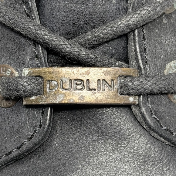 Dublin Tilly  Boots Womens 9.5 Black Leather Lace Up Side Zip Combat Waterproof - Picture 7 of 10